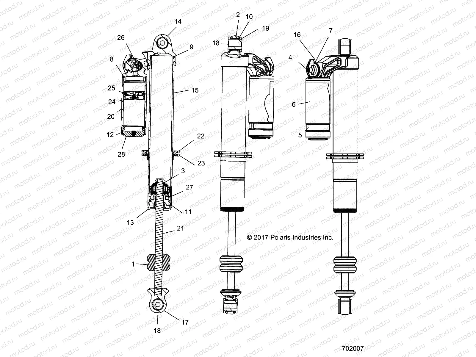 SUSPENSION | SUSPENSION, FRONT SHOCK INTERNALS - G21G4D99AW/BW (702007)