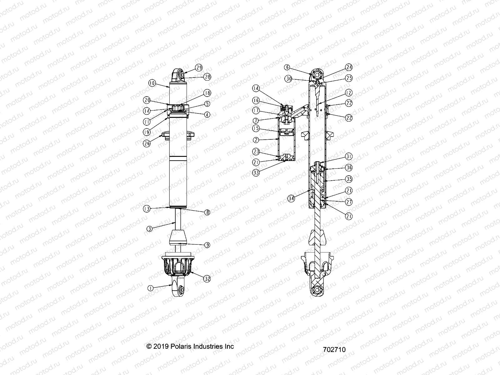 SUSPENSION | SUSPENSION, FRONT SHOCK INTERNALS - G21GXZ99AM/BM (702710)