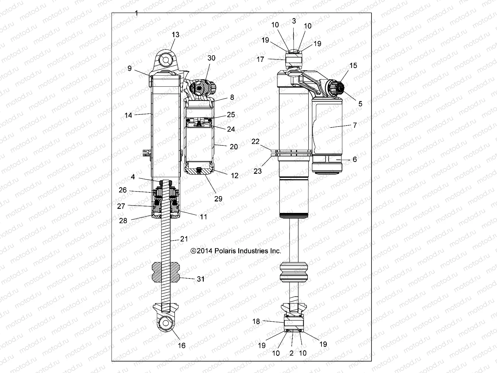 SUSPENSION | SUSPENSION, FRONT SHOCK INTERNALS - Z15VAX87AL (49RGRSHOCKFRT7442890)