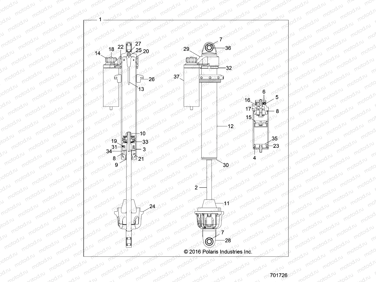 SUSPENSION | SUSPENSION, FRONT SHOCK INTERNALS - Z17VDE99NM (701726)