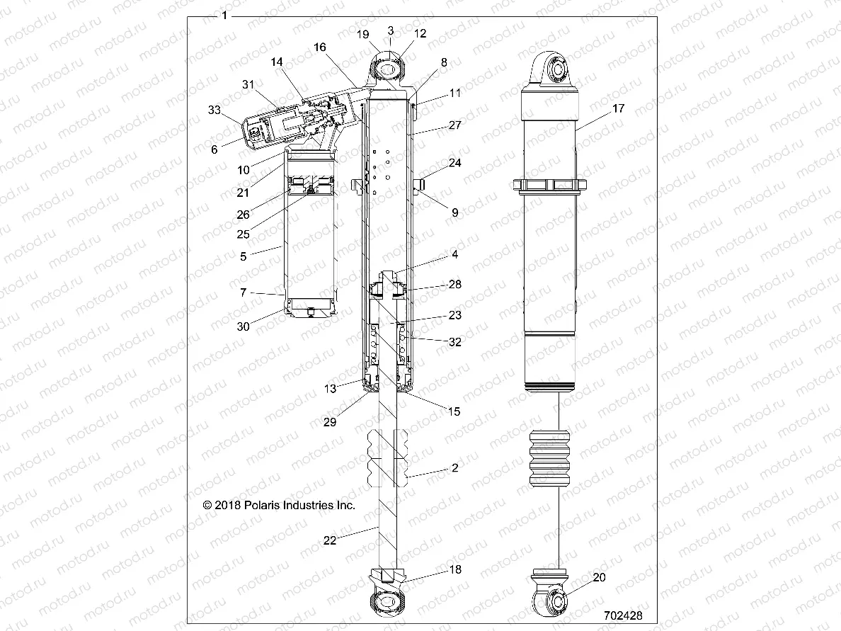 SUSPENSION | SUSPENSION, FRONT SHOCK INTERNALS - Z18VEL92BK/BR/LK (702428)