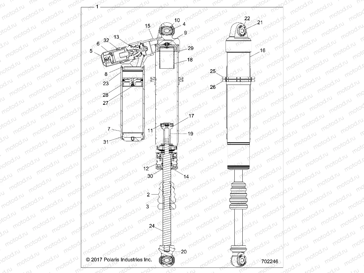SUSPENSION | SUSPENSION, FRONT SHOCK INTERNALS - Z18VFL92BK (702246)