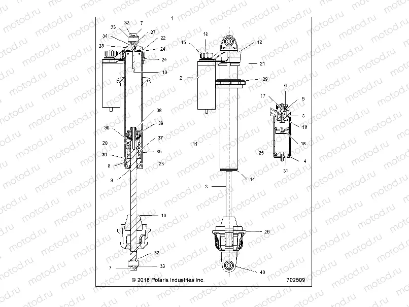 SUSPENSION | SUSPENSION, FRONT SHOCK INTERNALS - Z19VDK99AD/AK/AN/BD/BK//BN/E99LD (702509)