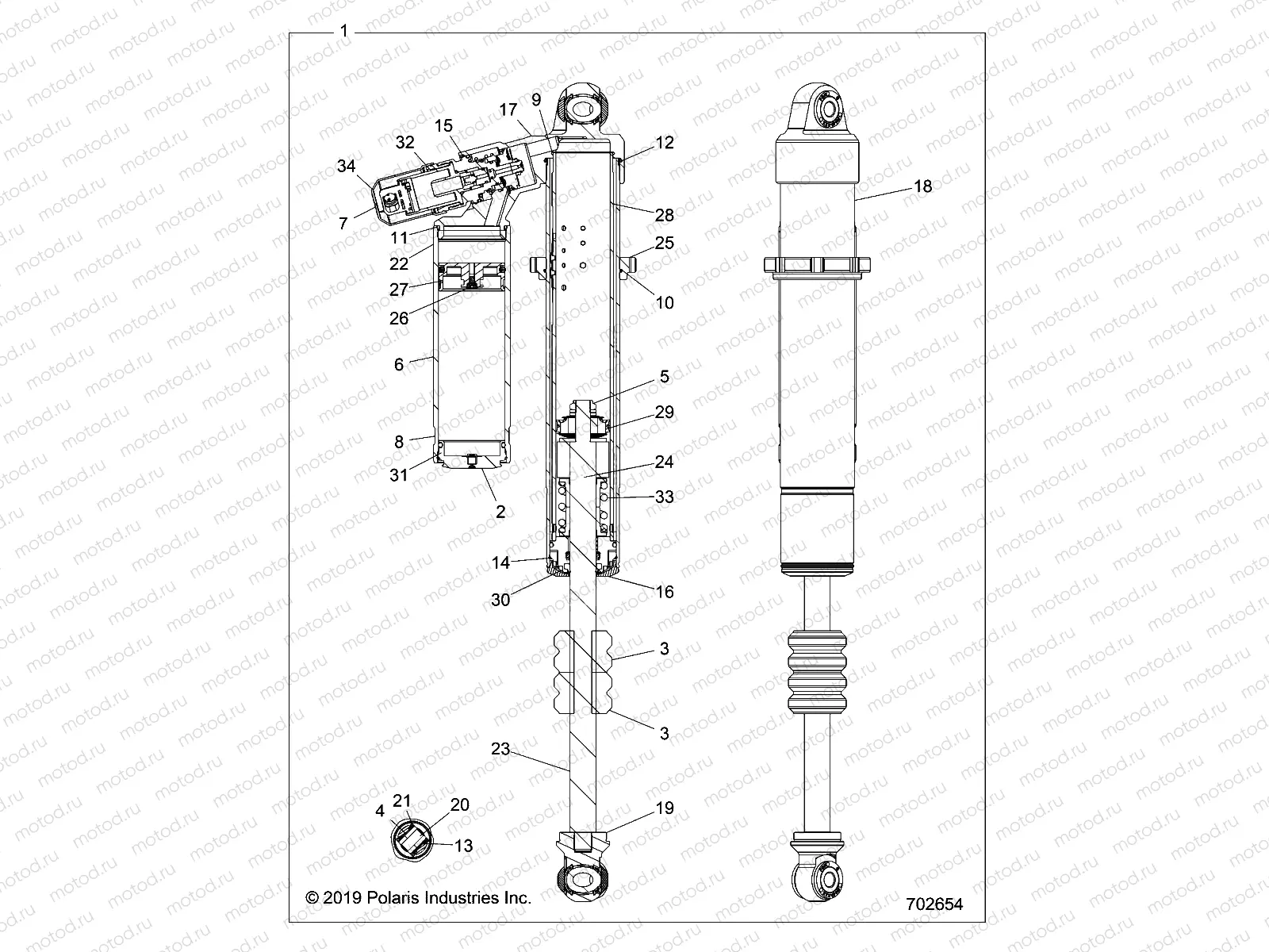 SUSPENSION | SUSPENSION, FRONT SHOCK INTERNALS - Z19VPL92AK/BK/AR/BR/AM/BM (702654)