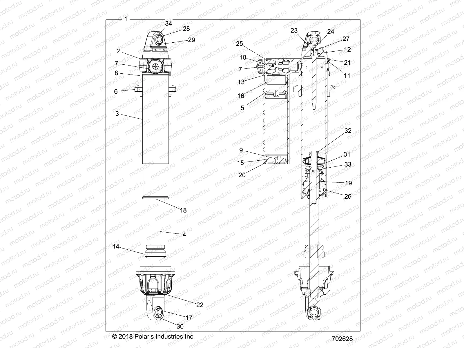 SUSPENSION | SUSPENSION, FRONT SHOCK INTERNALS - Z20P4E92AC/BC/F92AC (702628)