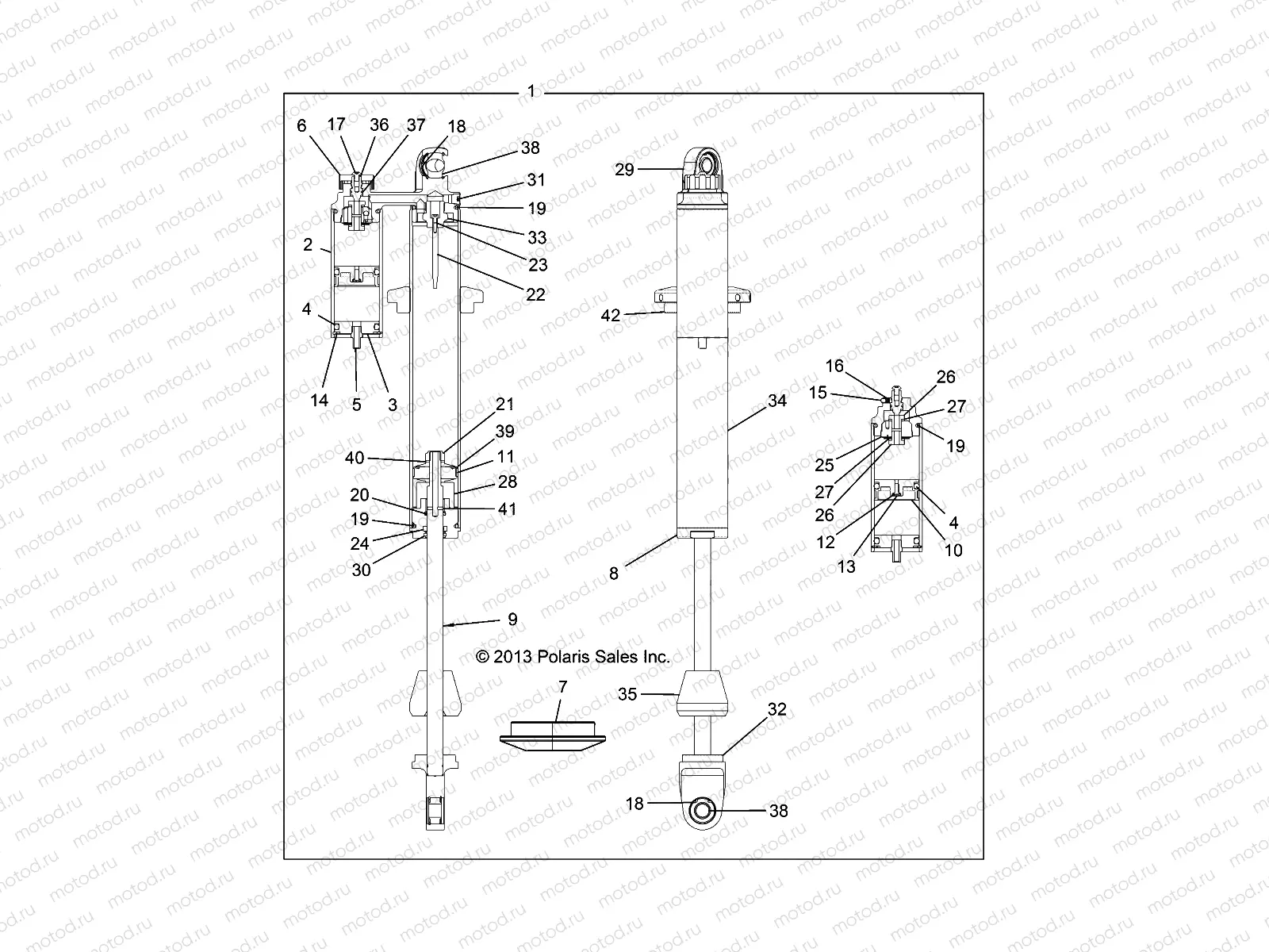 SUSPENSION | SUSPENSION, FRONT SHOCK - Z146T1EAM/EAW (49RGRSHOCKFRT7044116)