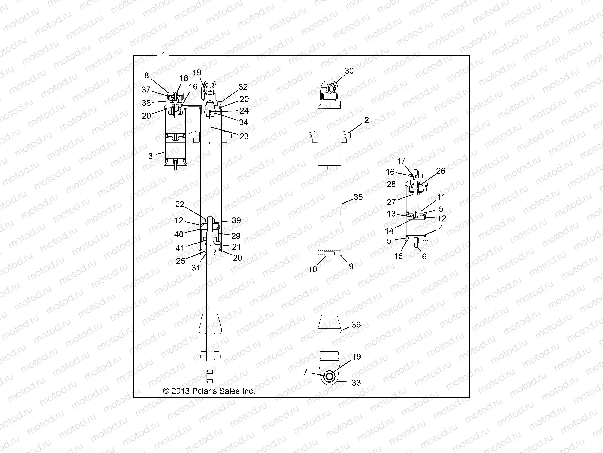 SUSPENSION | SUSPENSION, FRONT SHOCK - Z15VDE99AT/AL/AV/AW/LP/EW/AO/AP/AZ/NV/NW/K99AA/AU (49RGRSHOCKFRT14RZR1000)