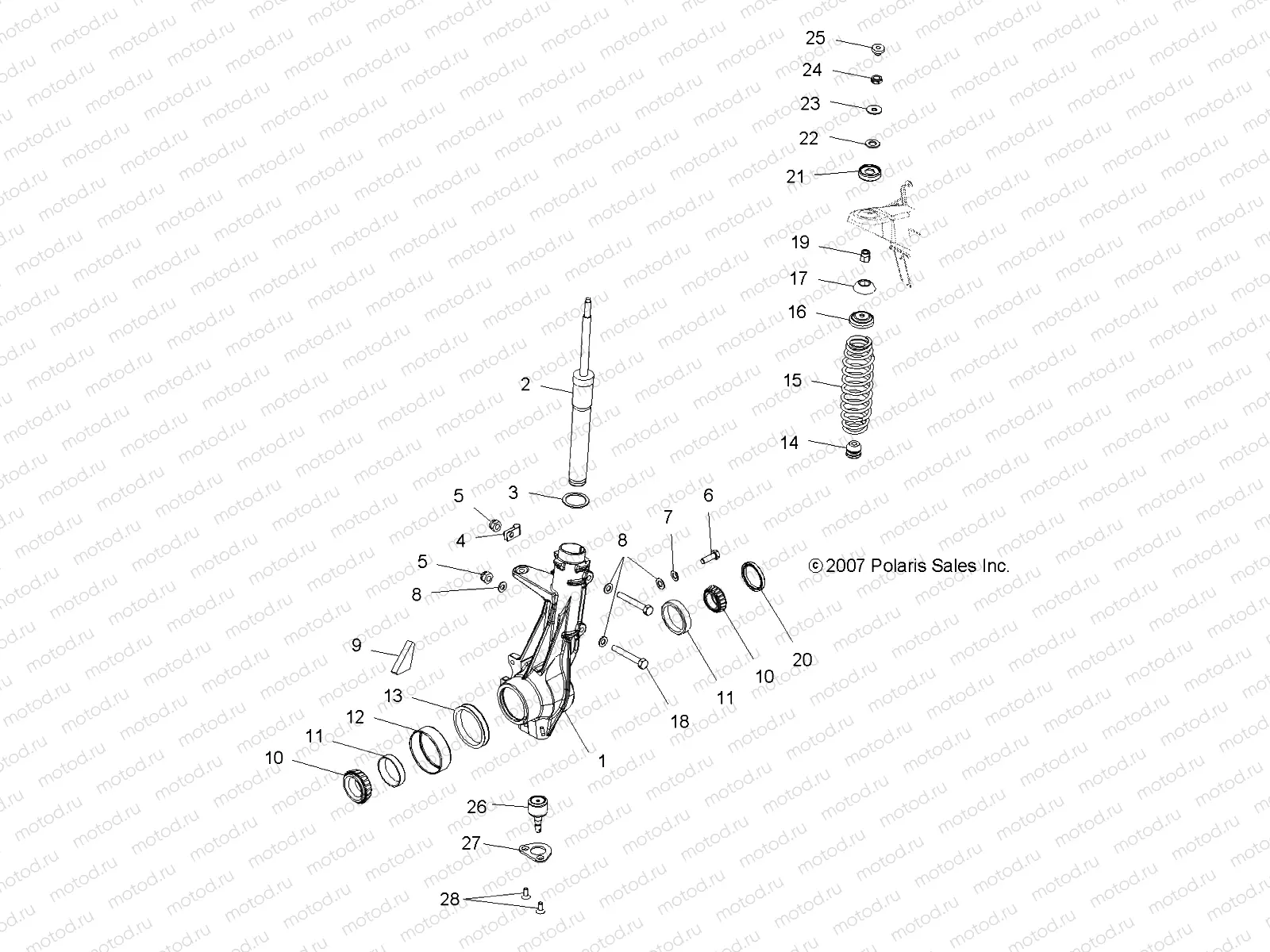 SUSPENSION | SUSPENSION, FRONT STRUT - A08BG50FA (49ATVSTRUT08SCRAM)