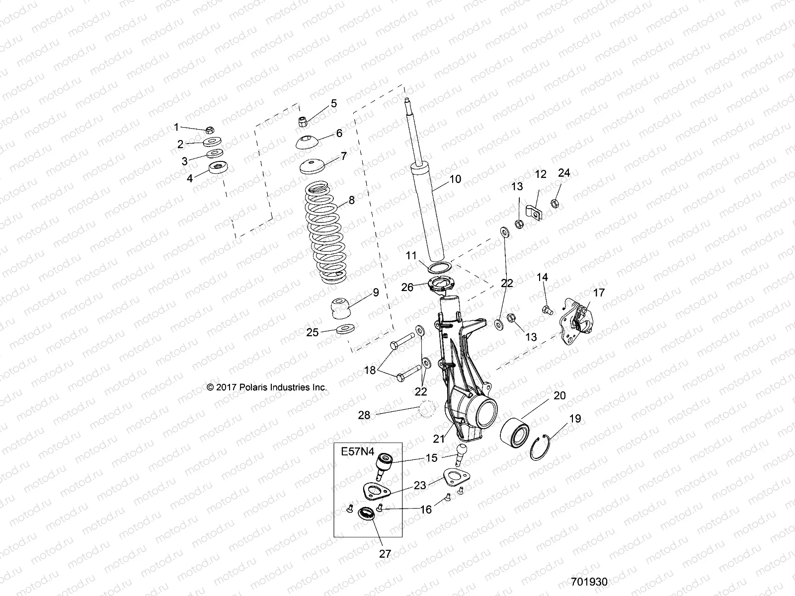 SUSPENSION | SUSPENSION, FRONT STRUT - R18RMA57B1/B9/L1/E57BV/N4 (701930)