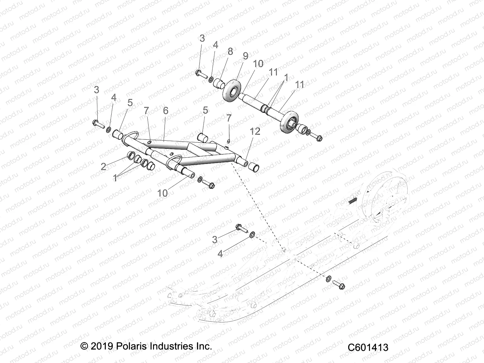 SUSPENSION | SUSPENSION, FRONT TORQUE ARM AND UPPER WHEEL MOUNT - J20URRXXXA (C601413)