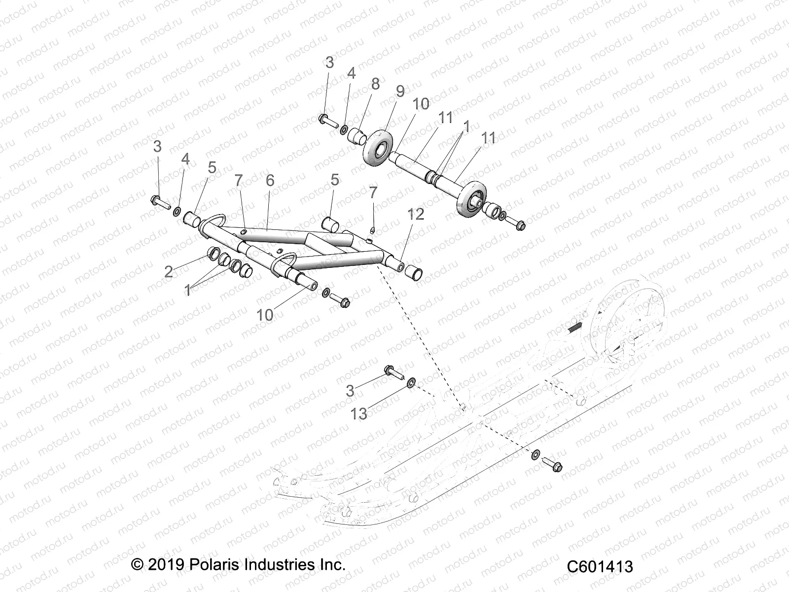 SUSPENSION | SUSPENSION, FRONT TORQUE ARM AND UPPER WHEEL MOUNT - J21FBGXXXA/FBRXXXA (C601413)
