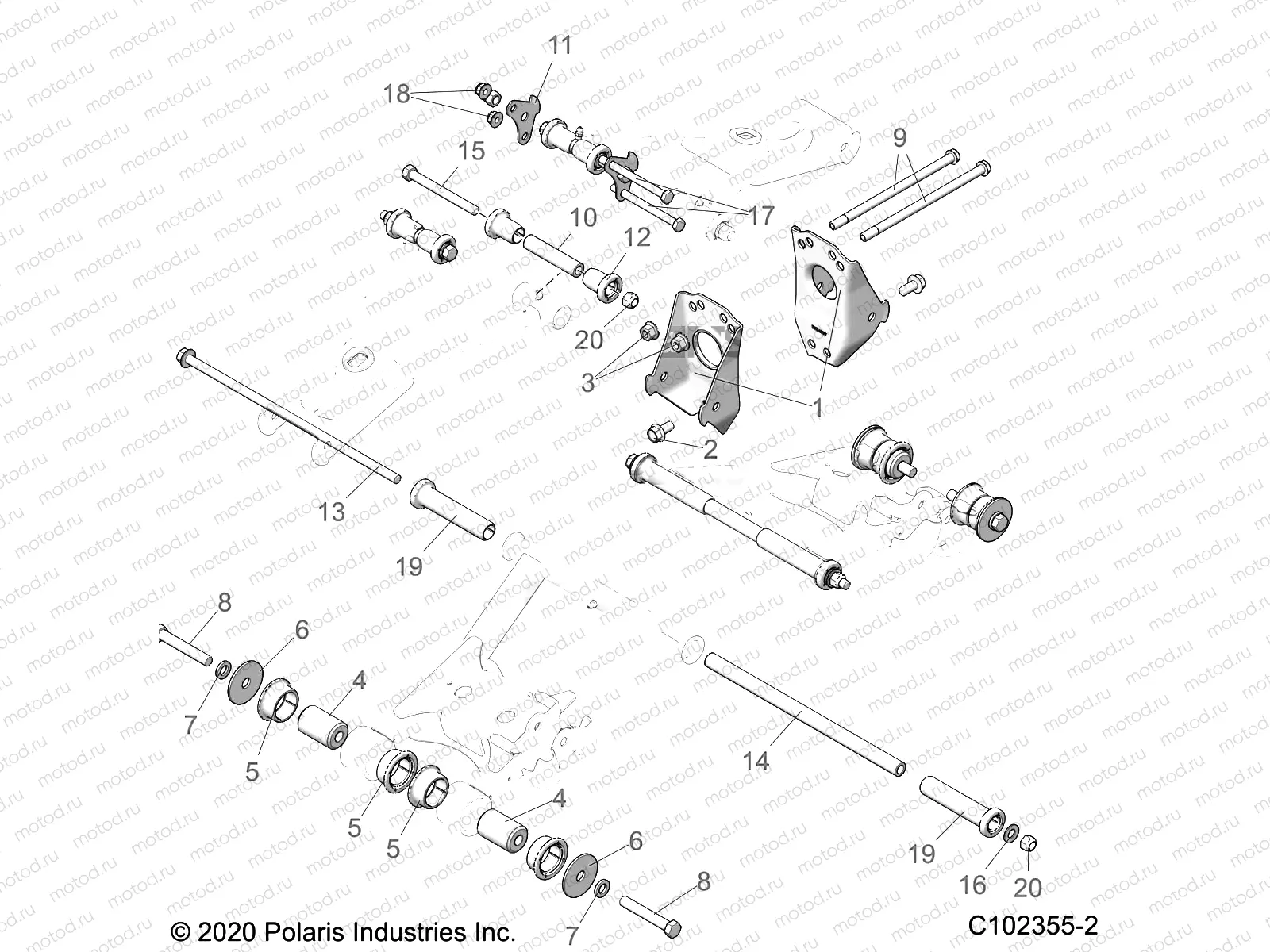 SUSPENSION | SUSPENSION, MIDDLE CONTROL ARM MOUNTING - A22S6E57A1 (C102355-2)