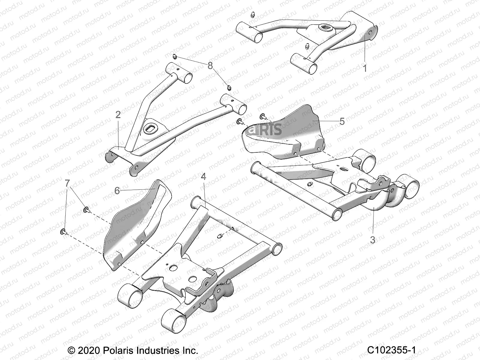 SUSPENSION | SUSPENSION, MIDDLE CONTROL ARMS - A22S6E57A1 (C102355-1)