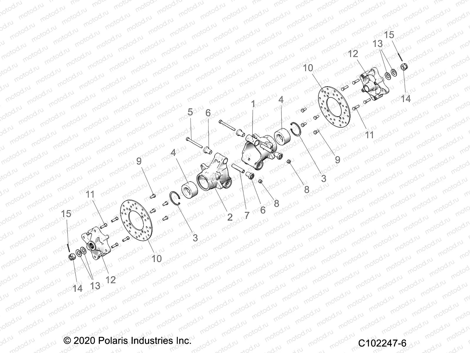 SUSPENSION | SUSPENSION, MIDDLE HUBS, CARRIER and BRAKE DISC- A21S6E57F1/FL (C102247-6)