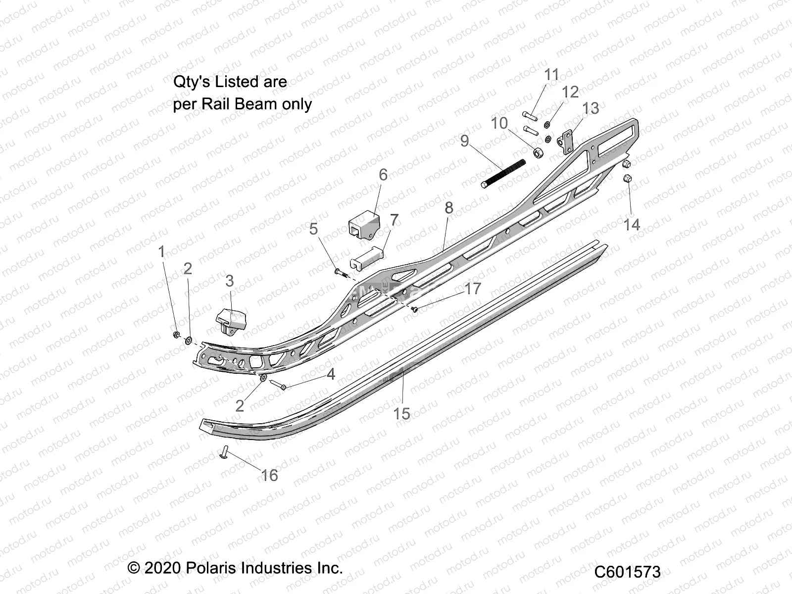 SUSPENSION | SUSPENSION, RAIL ASM. LH,RH 120 - J22DRBXXXA/DREXXXA/DRGXXXA/DRHXXXA ALL OPTIONS (C601573)