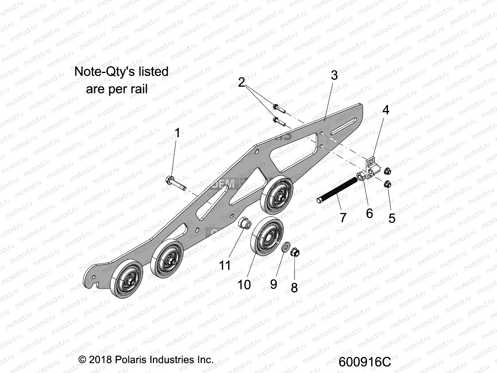 SUSPENSION | SUSPENSION, RAIL ASM. (LH,RH) - J22RTAXXXA (600916C)