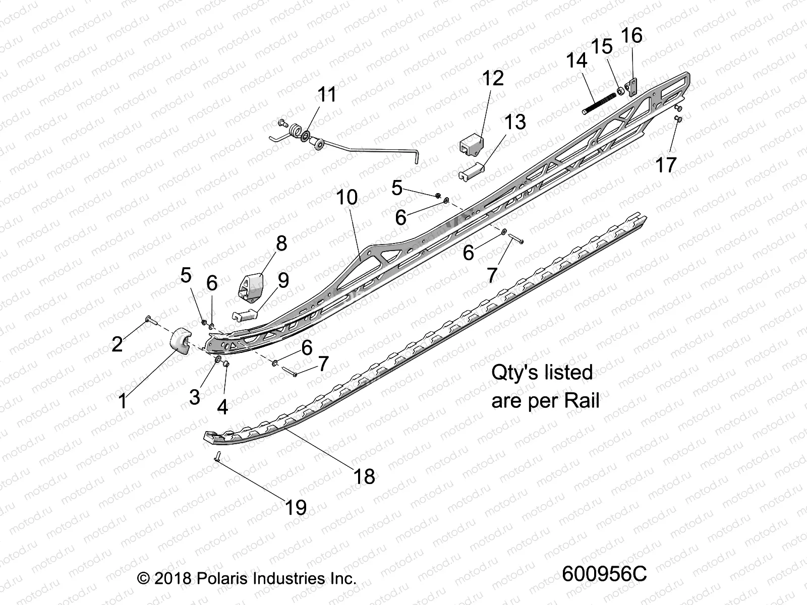 SUSPENSION | SUSPENSION, RAIL BEAM ASM, LH/RH, 2.6 TRACK OPTION - S22TFK6RS/6RE ALL OPTIONS (600956C)