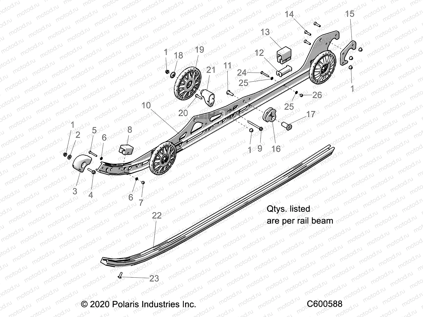 SUSPENSION | SUSPENSION, RAIL BEAM ASM, LH/RH - S22FJE8PS/PE/FJP8PS/PE ALL OPTIONS (C601588)