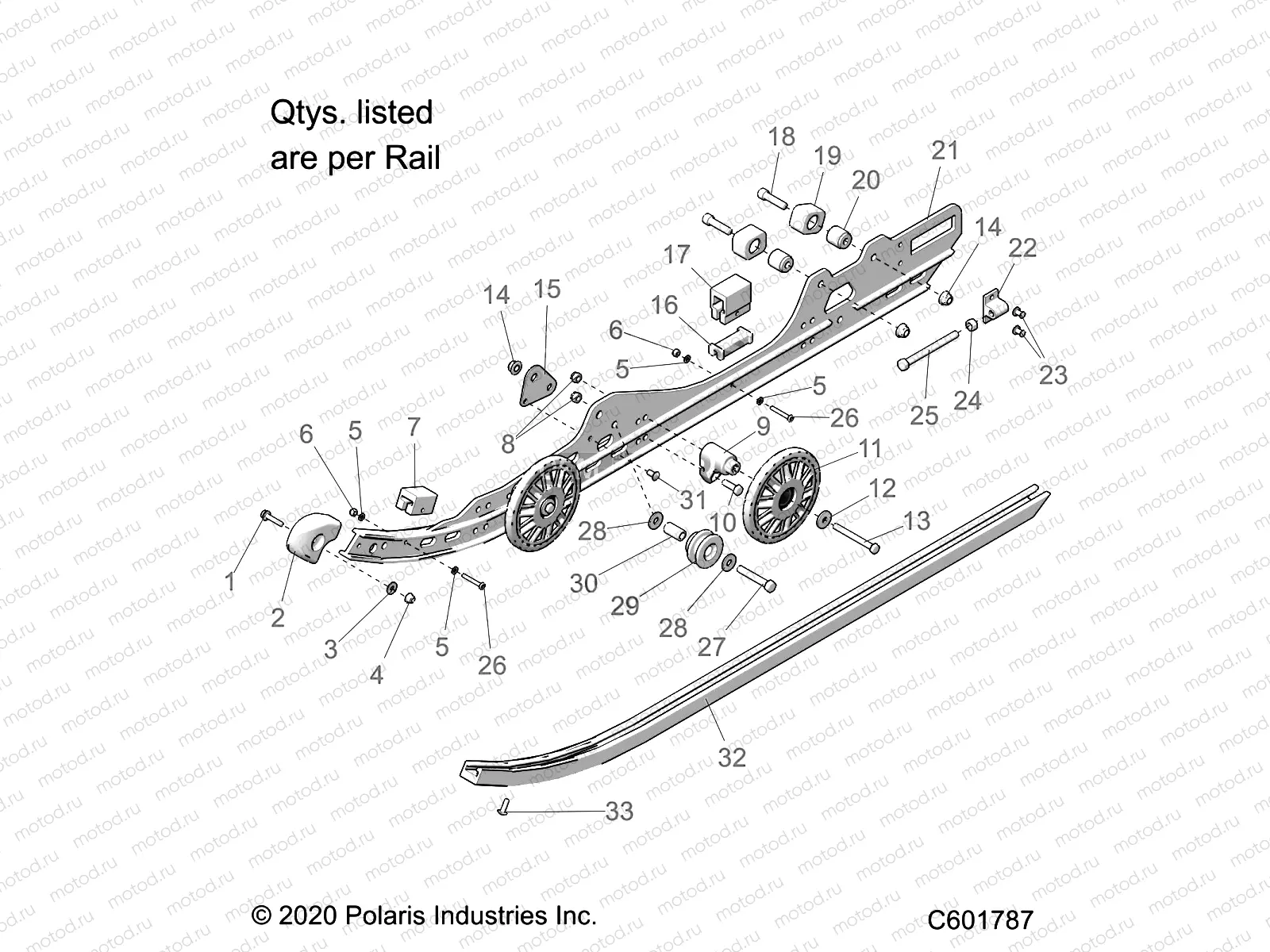 SUSPENSION | SUSPENSION, RAIL BEAM, LH/RH - S22CBA5TSL (C601787)
