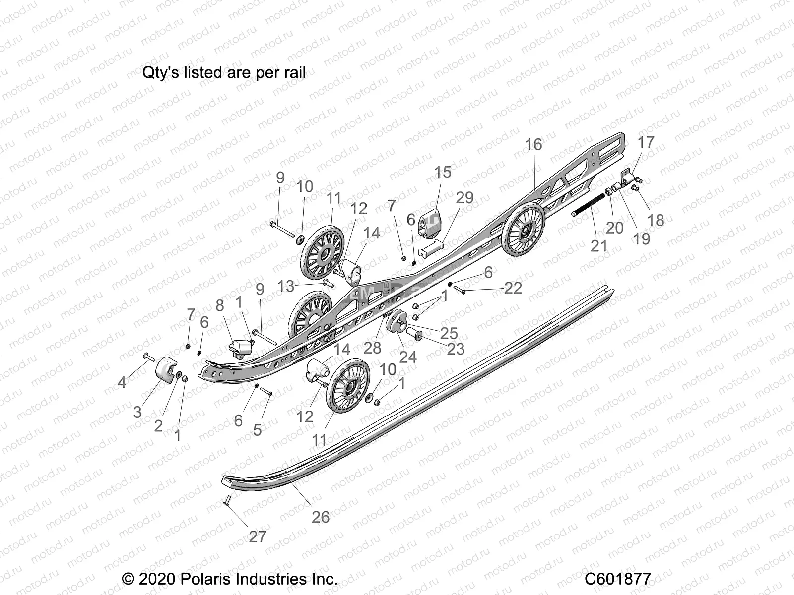 SUSPENSION | SUSPENSION, RAIL BEAM LH/RH - S22TLP8RS ALL OPTIONS (C601877)