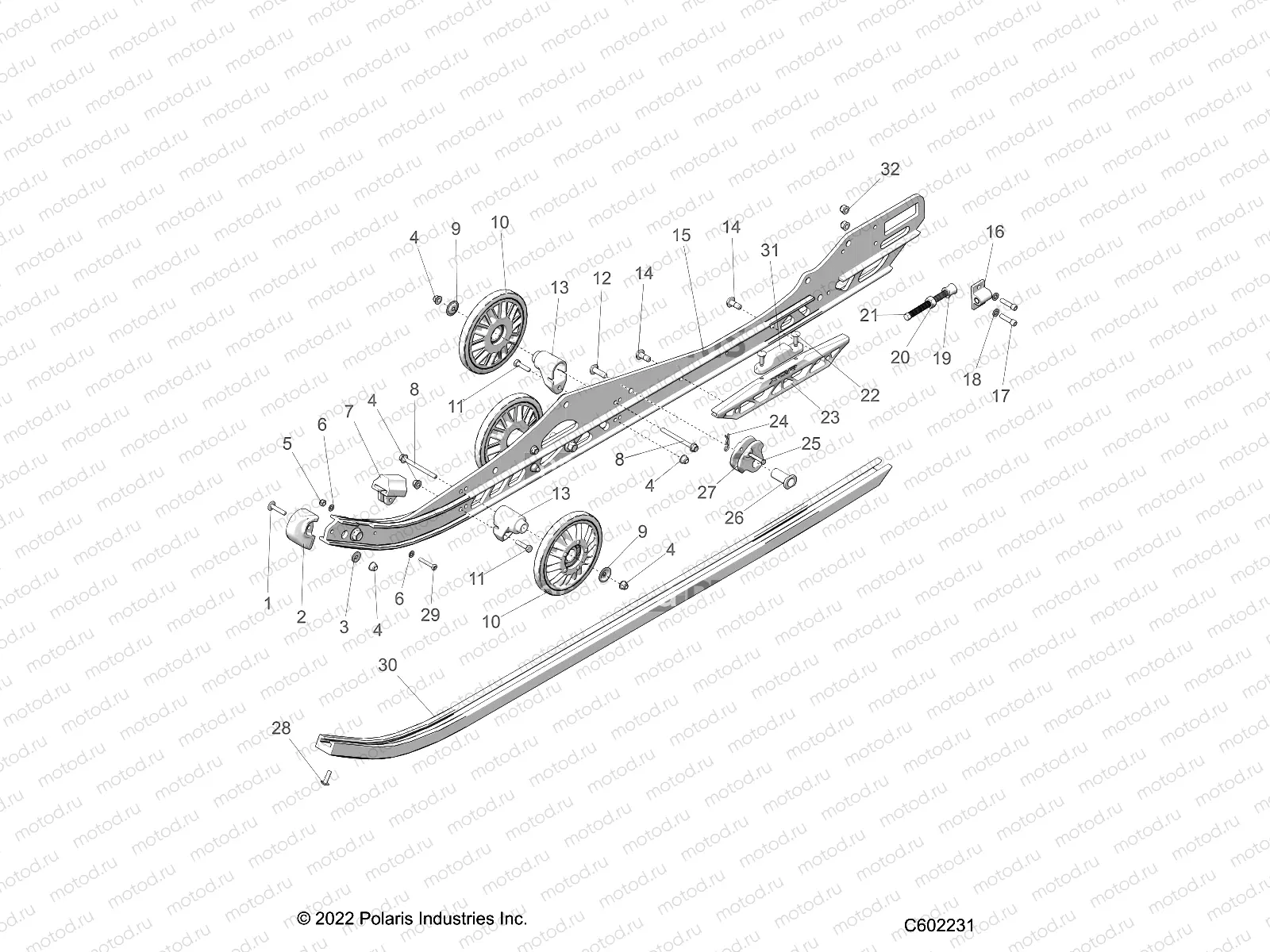 SUSPENSION | SUSPENSION, RAIL BEAM LH/RH - S23TDL6KSA (C602231)