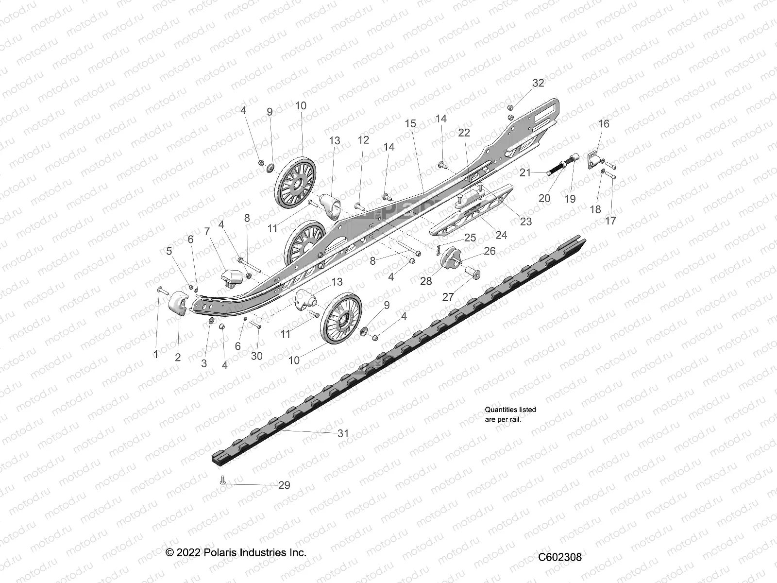 SUSPENSION | SUSPENSION, RAIL BEAM LH/RH - S23TDL8RS/8RE (C602308)
