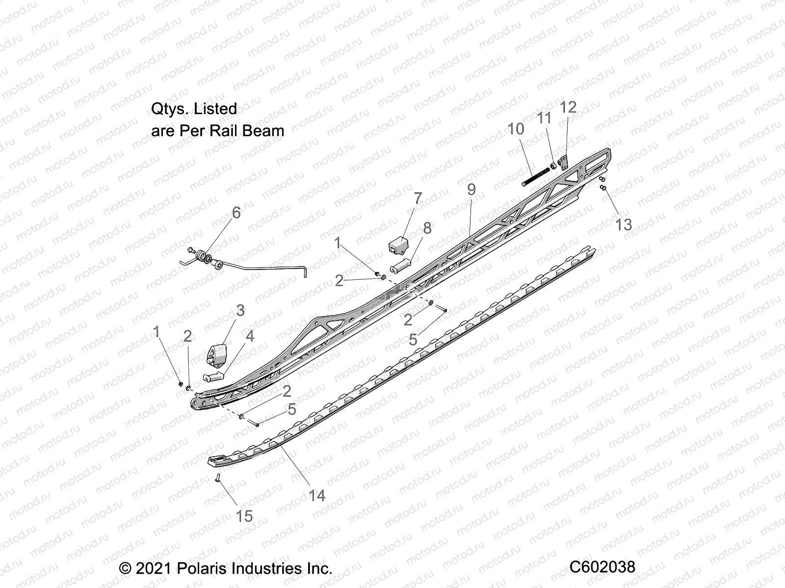 SUSPENSION | SUSPENSION, RAIL BEAM MOUNTING, LH/RH, 165/2.75 TRACK - S22TGM8RS/8RE ALL OPTIONS (C602038)