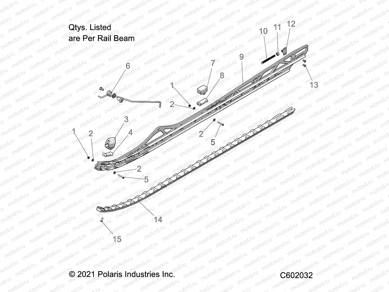 SUSPENSION | SUSPENSION, RAIL BEAM MOUNTING, LH/RH, 165/2.75 TRACK - S23TGG8MS (C601230)