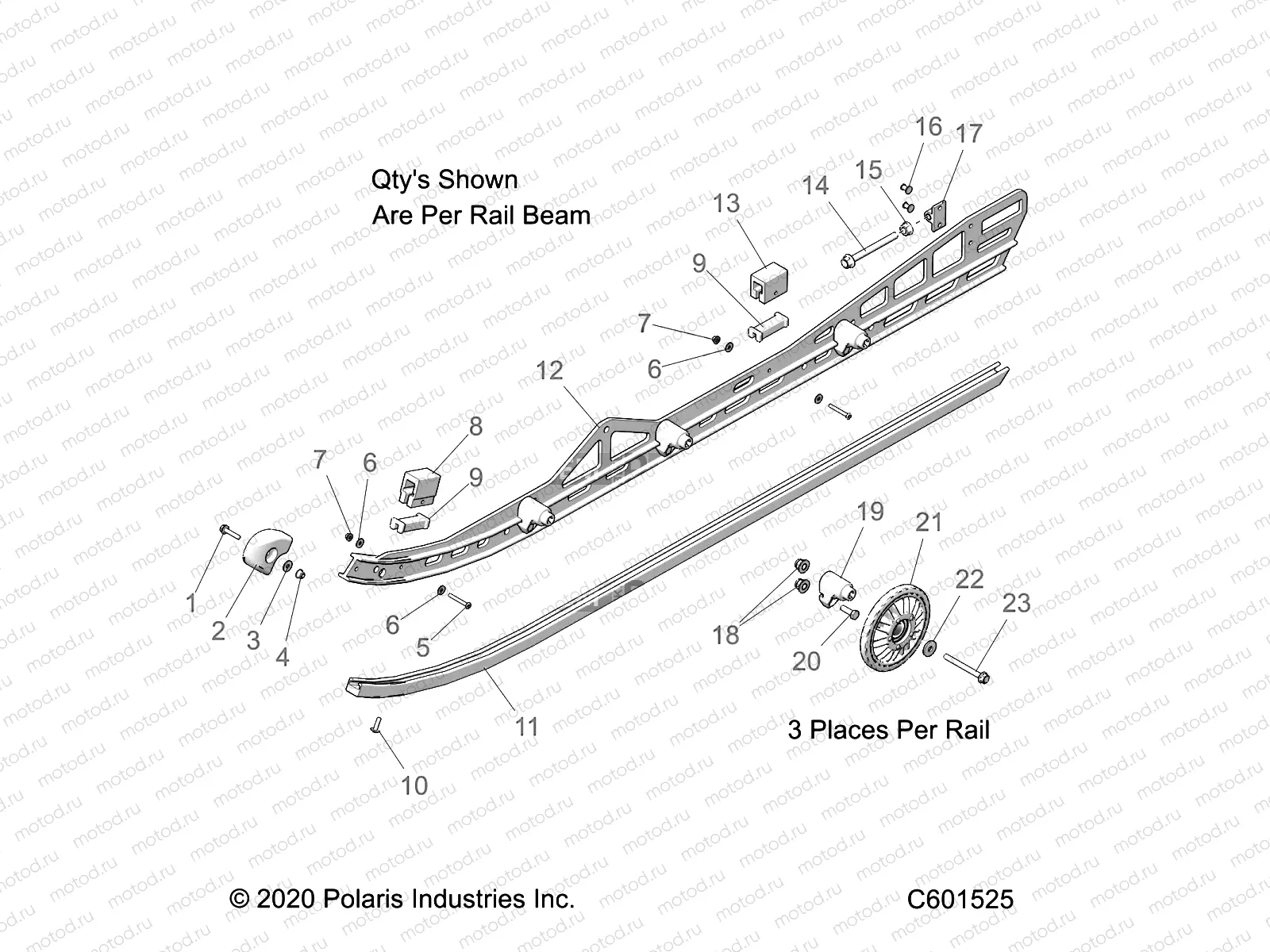 SUSPENSION | SUSPENSION, RAIL BEAMS, LH/RH - S22CEE5TSL (C601525)