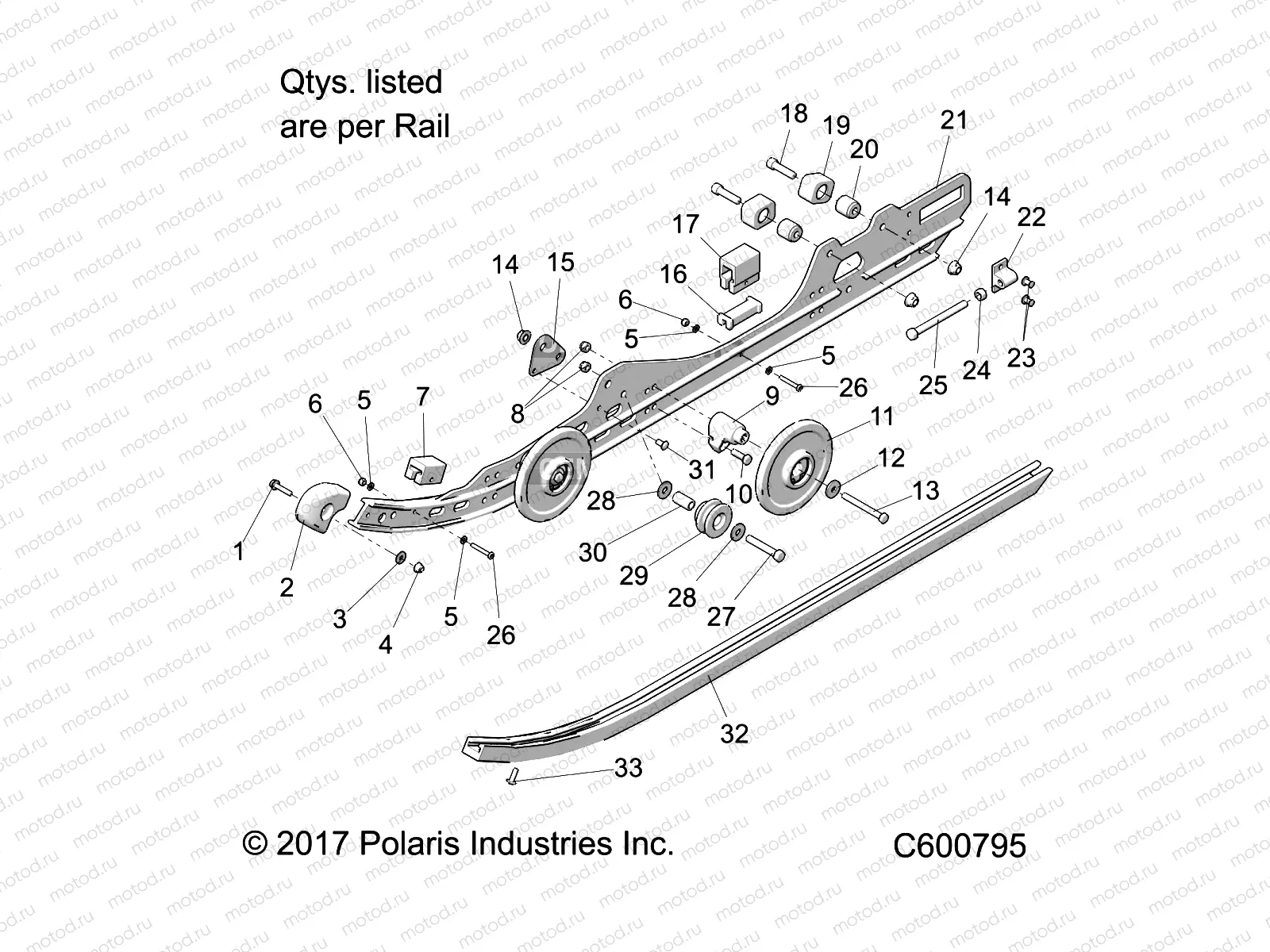 SUSPENSION | SUSPENSION, RAIL, LH/RH - S20CBA5BSL/BEL (600795)