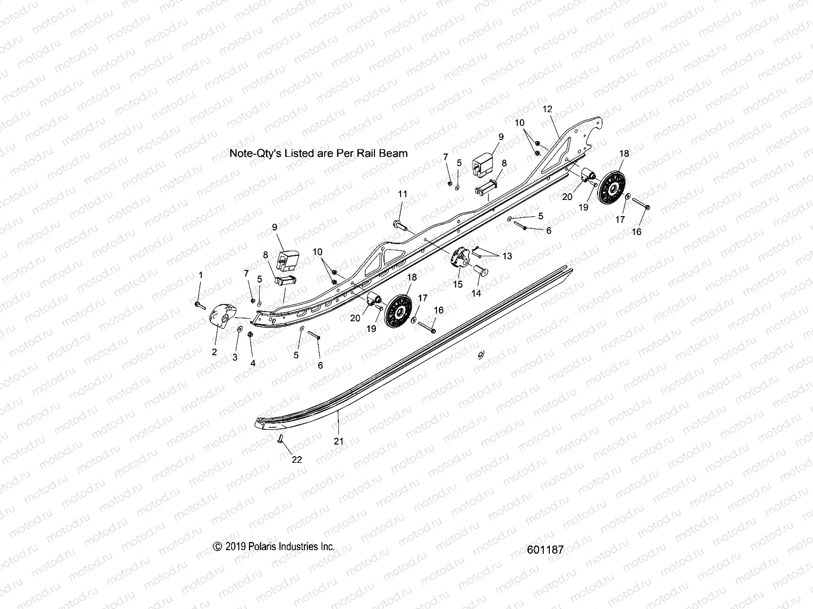 SUSPENSION | SUSPENSION, RAIL, LH/RH - S21CFF5BSL/BEL (601187)