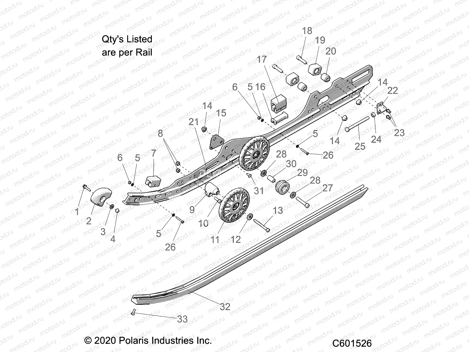 SUSPENSION | SUSPENSION, RAIL, LH/RH - S22CBU5TSL (C600822)