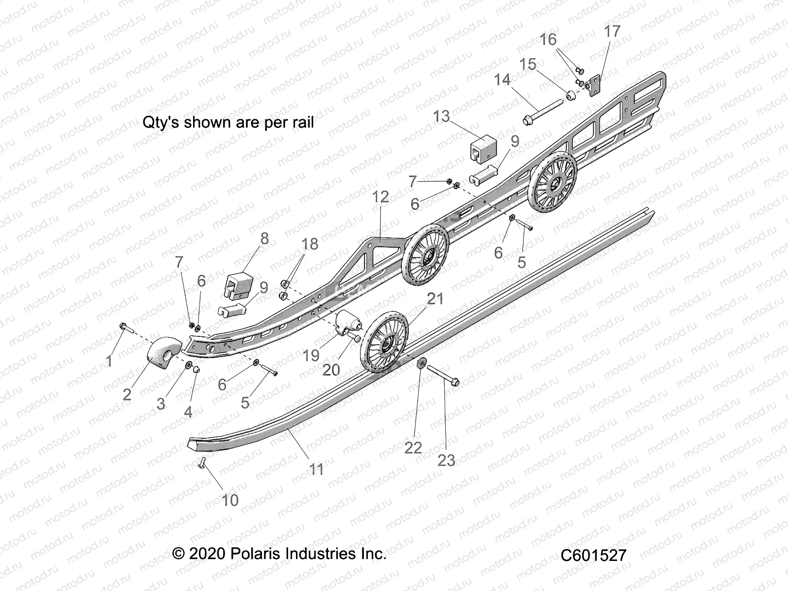 SUSPENSION | SUSPENSION, RAIL, LH/RH - S22CEU5TSL (C600815)