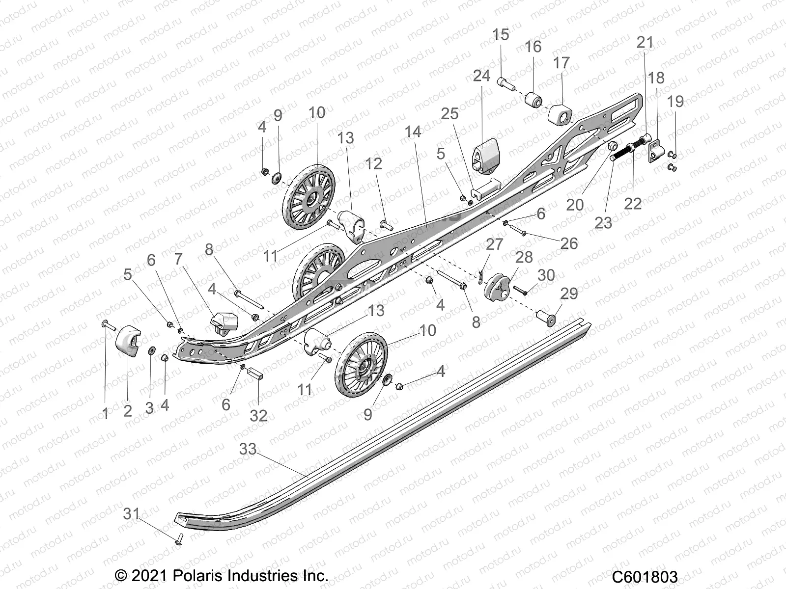 SUSPENSION | SUSPENSION, RAIL, LH/RH - S22EDB6PSL (C601803)