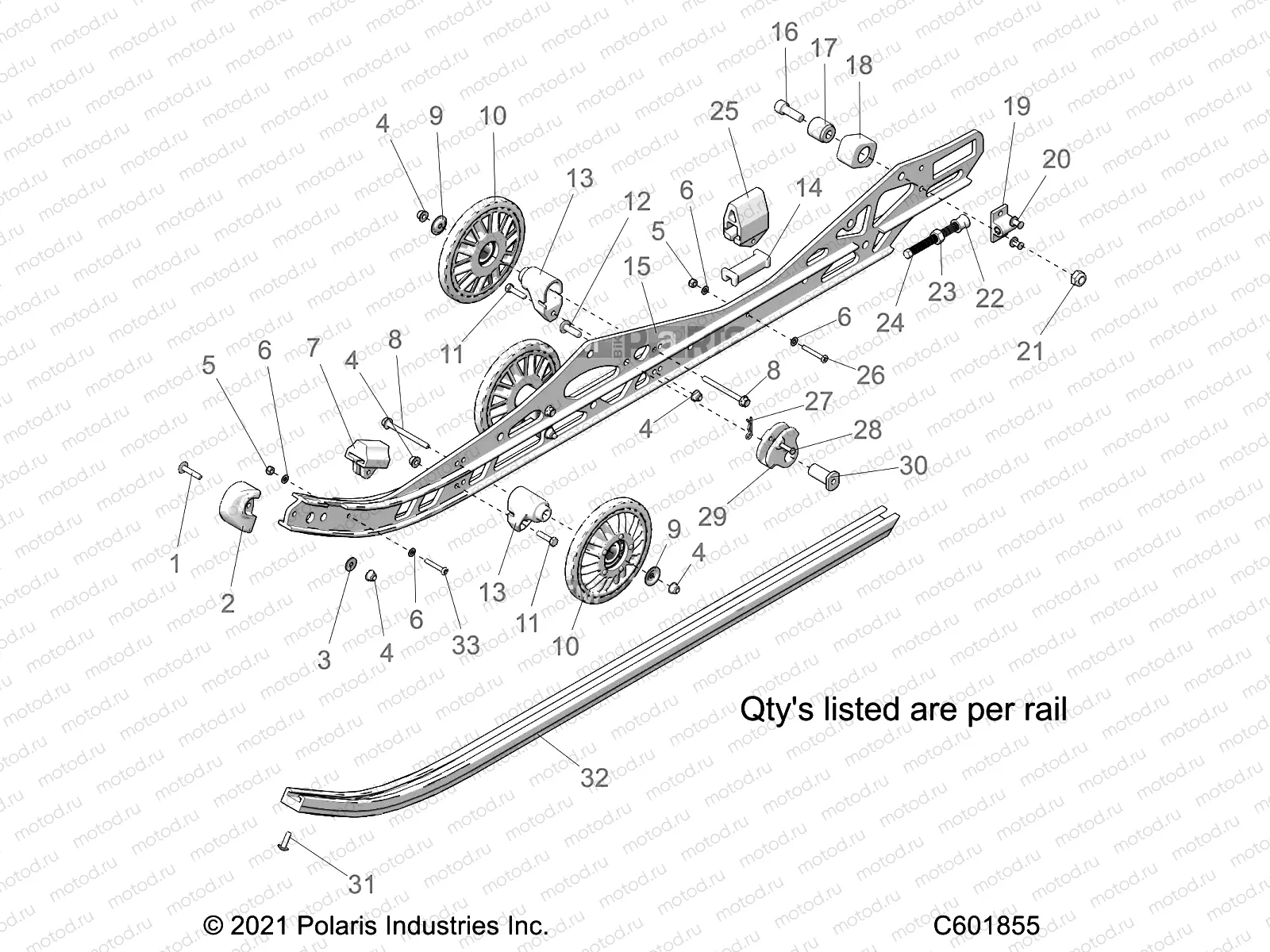 SUSPENSION | SUSPENSION, RAIL, LH/RH - S22EKB6PSL (C601855)