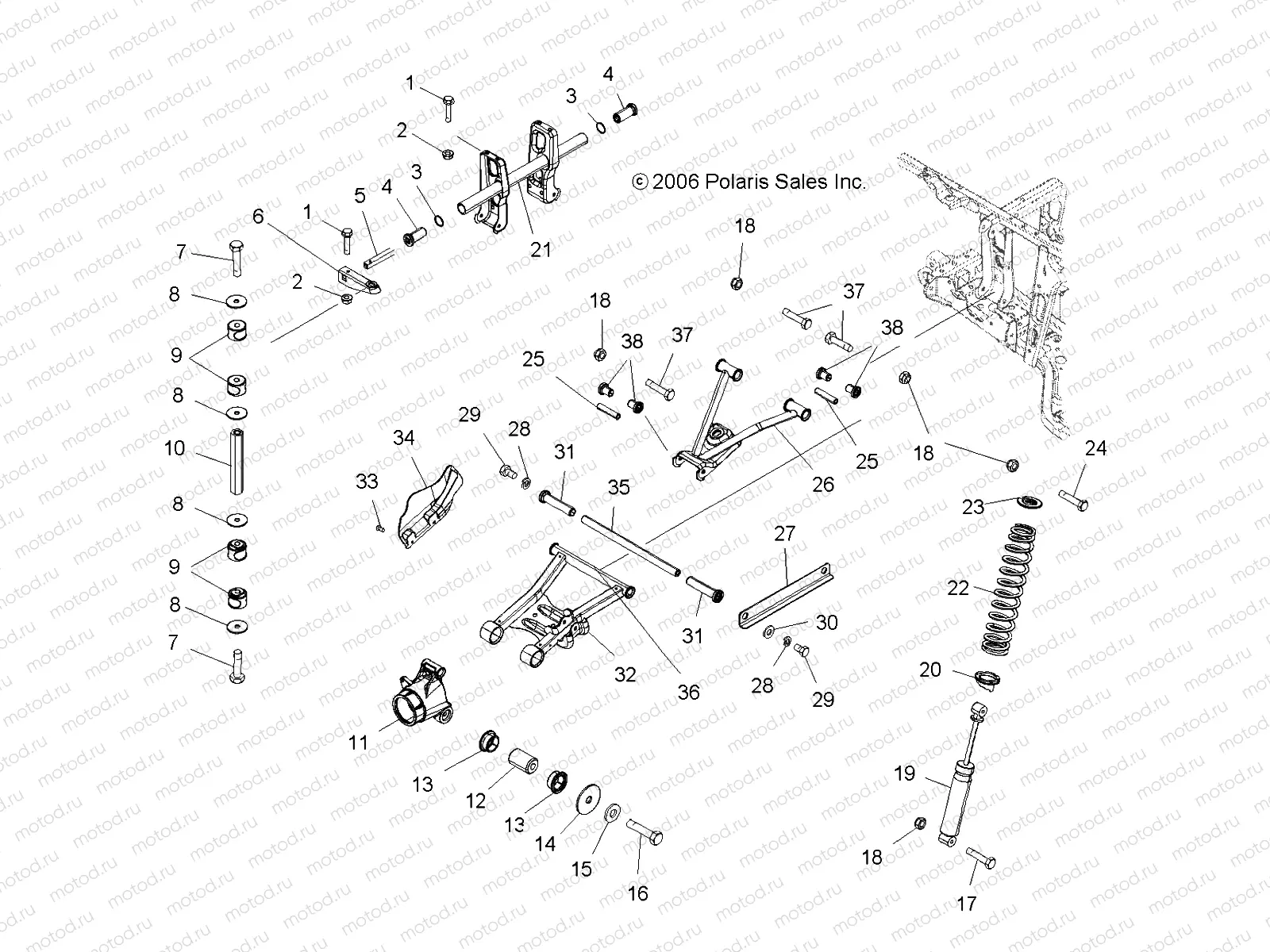 SUSPENSION | SUSPENSION, REAR - A07MH68AX/AY/AZ (49ATVSUSPRR800EFI)