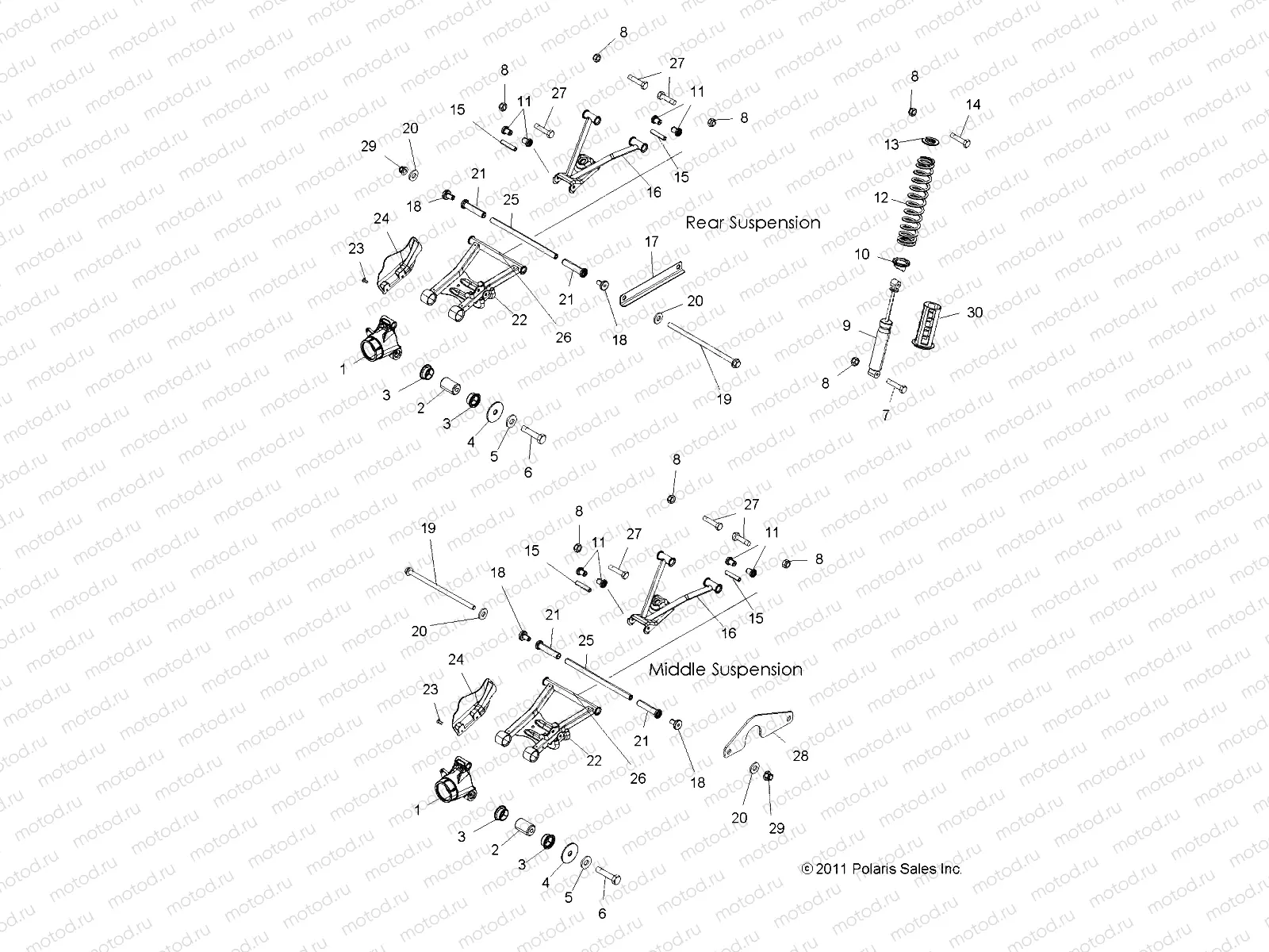 SUSPENSION | SUSPENSION, REAR - A15S6A76FA (49ATVSUSPRR12SP6X6)