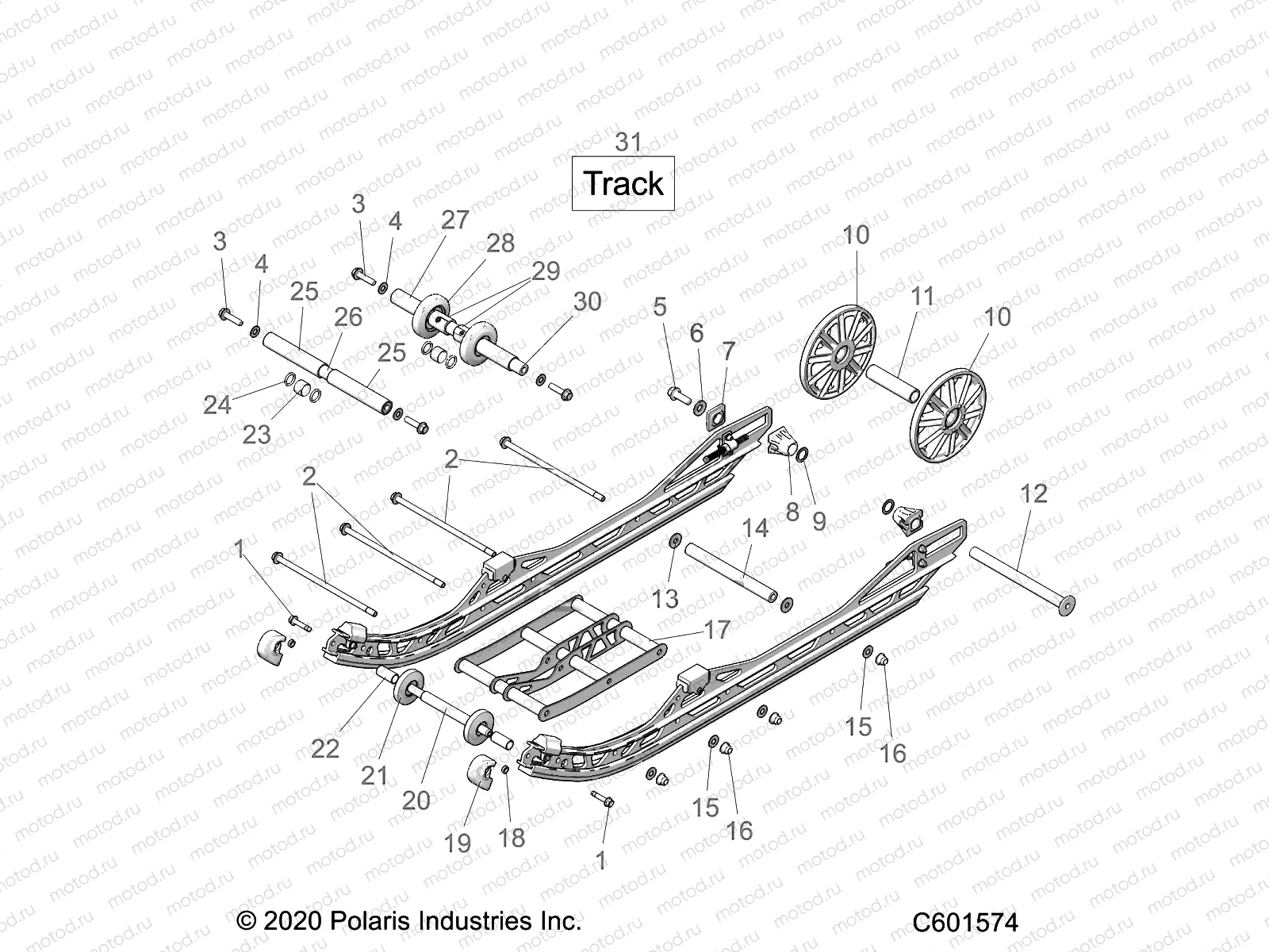 SUSPENSION | SUSPENSION, REAR ASM. - J21DRBXXX/DRCXXX/DREXXX/DRFXXX/DRGXXX ALL OPTIONS (C601574)