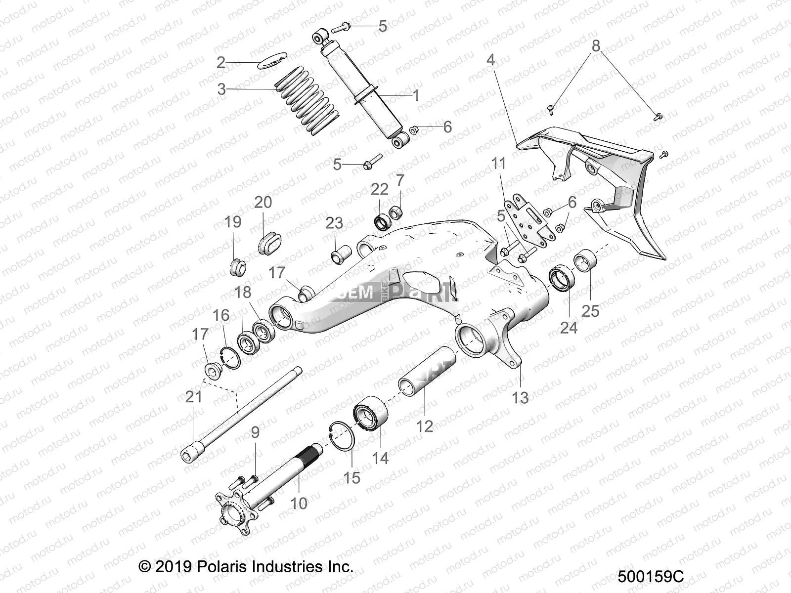 SUSPENSION | SUSPENSION, REAR ASM. - T21AAPHD/RHB/SHD/THD ALL OPTIONS (500159C)