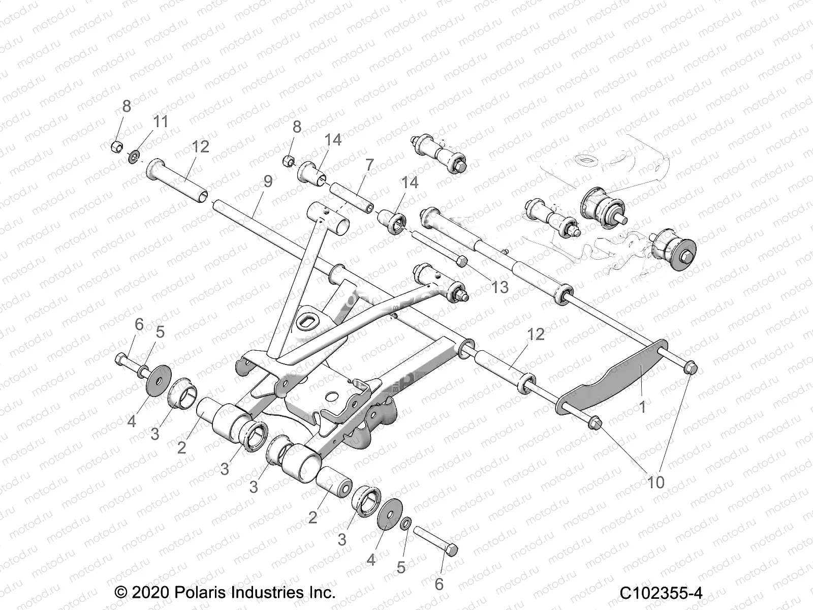 SUSPENSION | SUSPENSION, REAR CONTROL ARM MOUNTING - A22S6E57A1 (C102355-4)