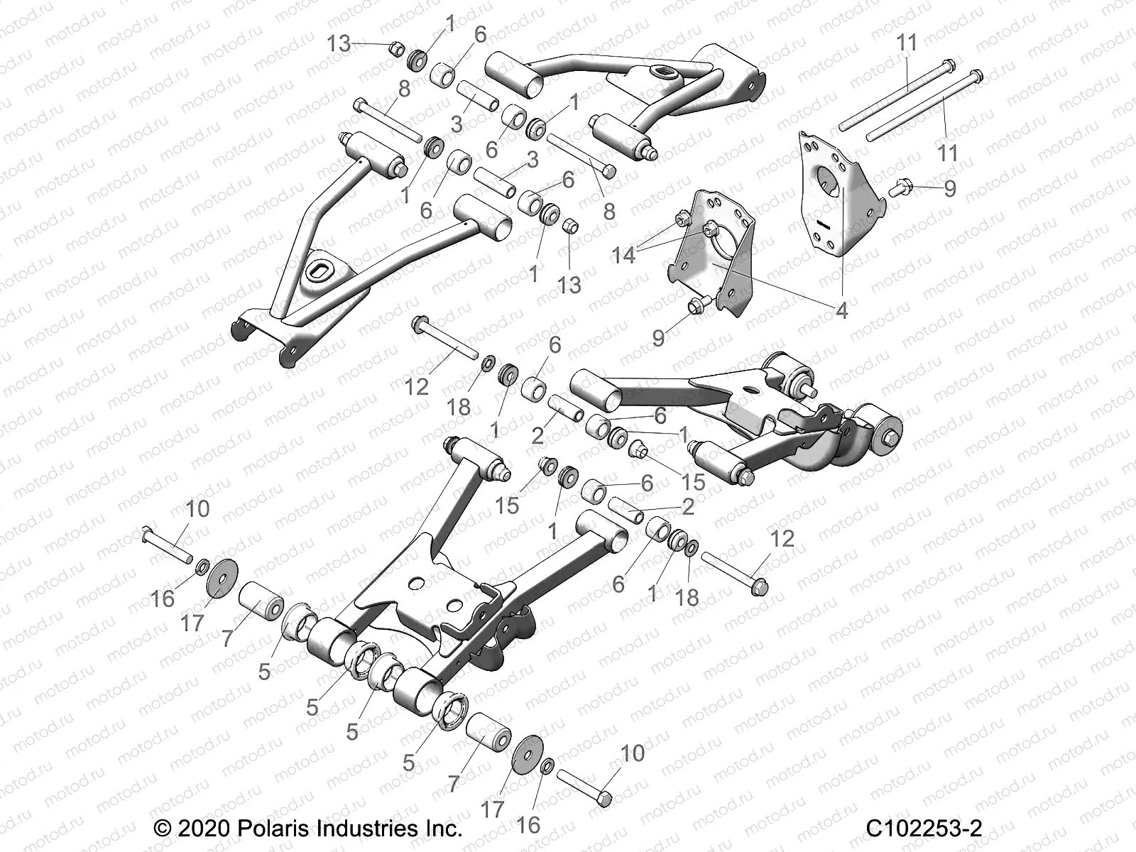 SUSPENSION | SUSPENSION, REAR CONTROL ARM, MOUNTING - A23SEA50B1/B3 (C102253-2)