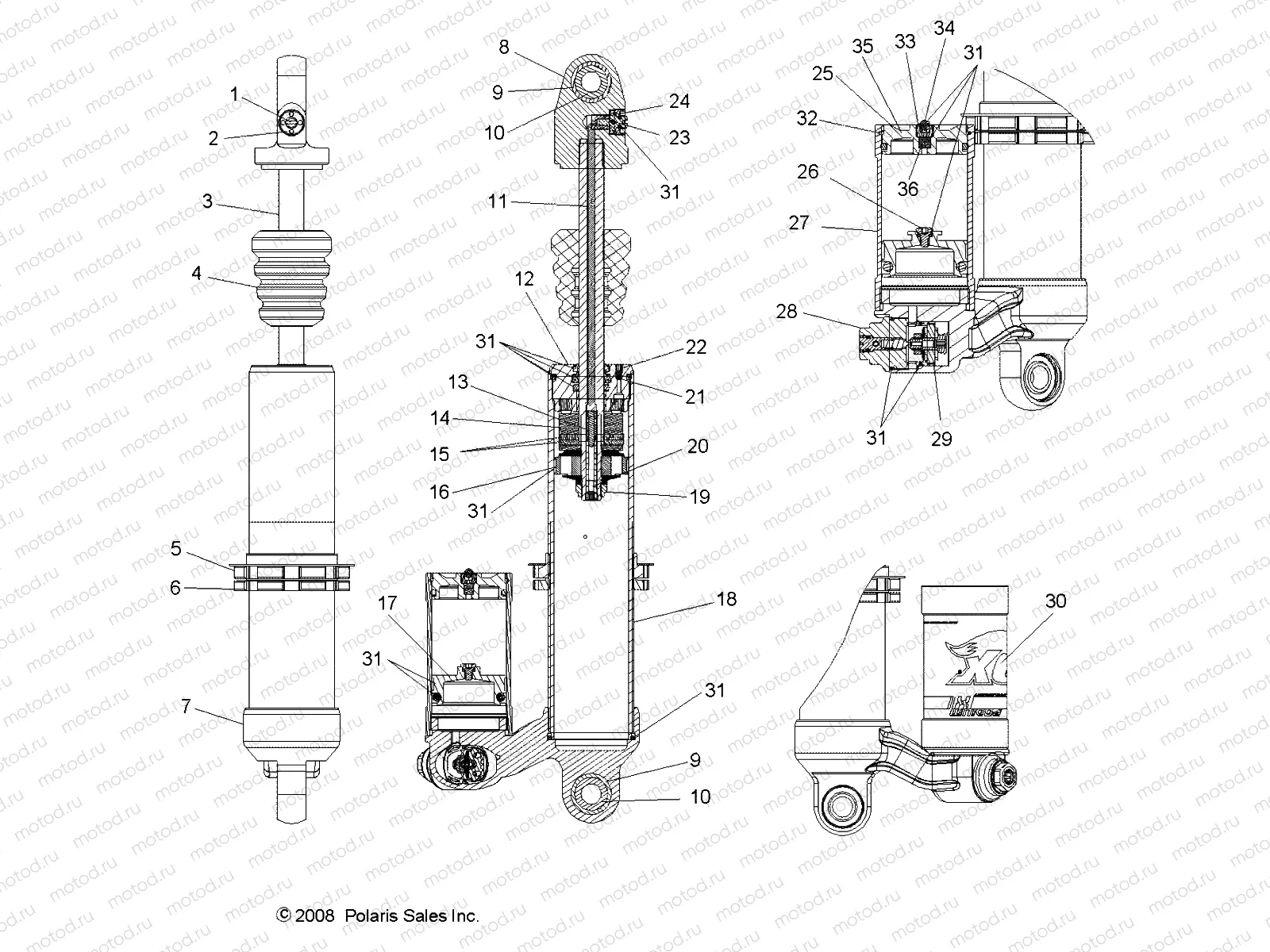 SUSPENSION | SUSPENSION, REAR SHOCK - A09GJ45AA (49ATVSHOCKRR7043473)