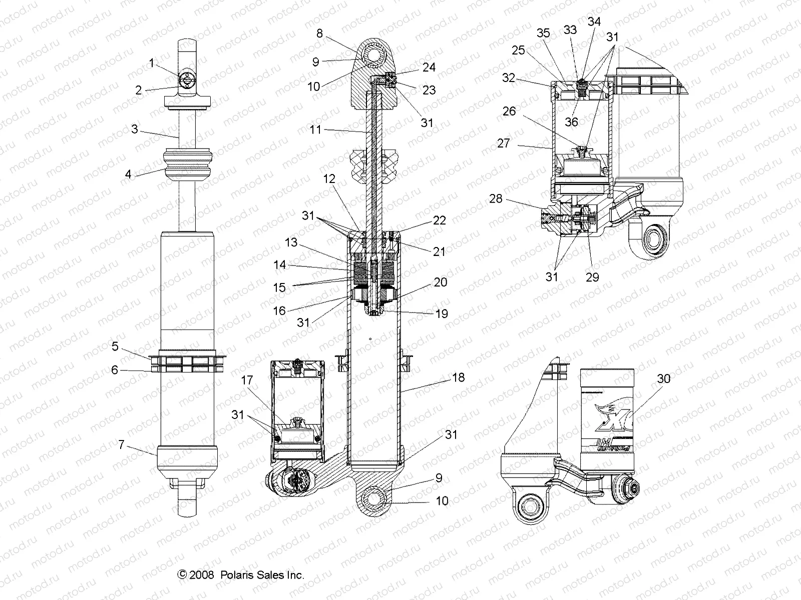 SUSPENSION | SUSPENSION, REAR SHOCK - A10GJ52AA (49ATVSHOCKRR7043474)