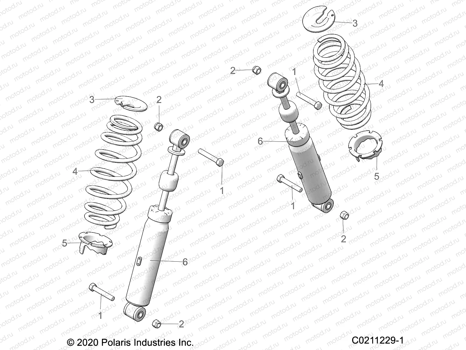 SUSPENSION | SUSPENSION, REAR SHOCK and MOUNTING - A22SHY57AL/BL (C0211229-1)