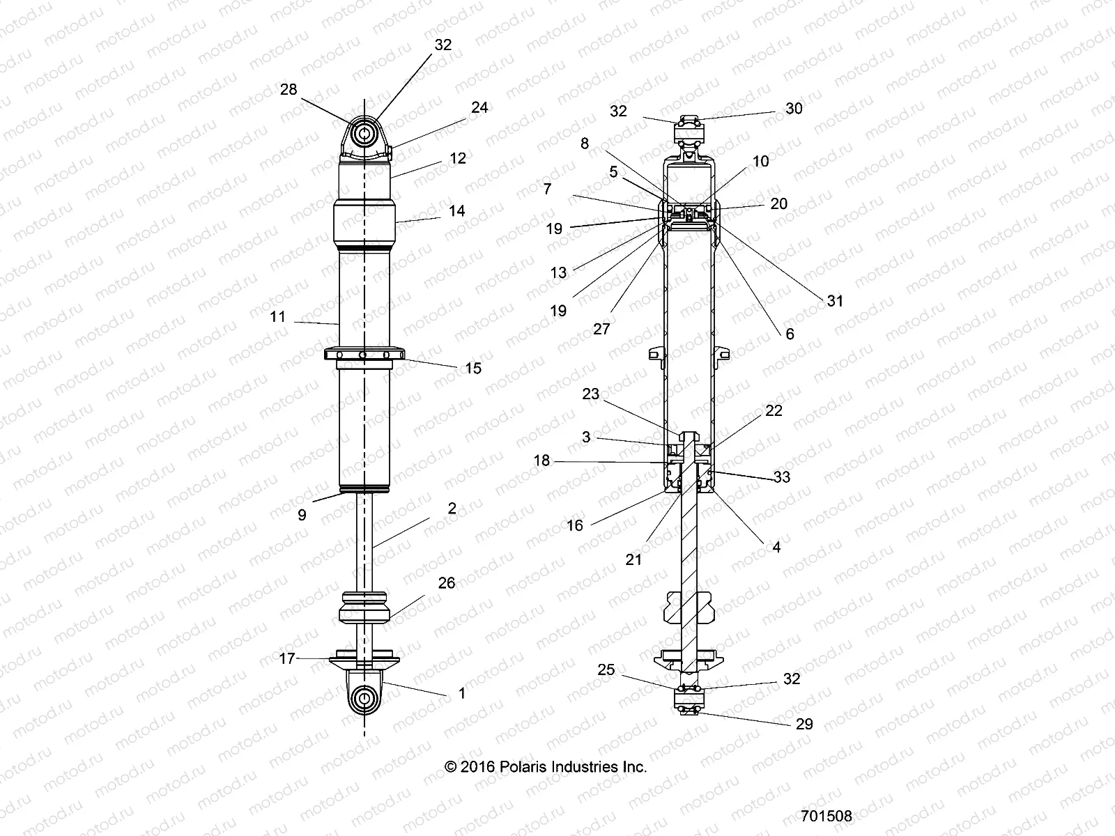 SUSPENSION | SUSPENSION, REAR SHOCK INTERNALS - R17RHE99AU (701508)