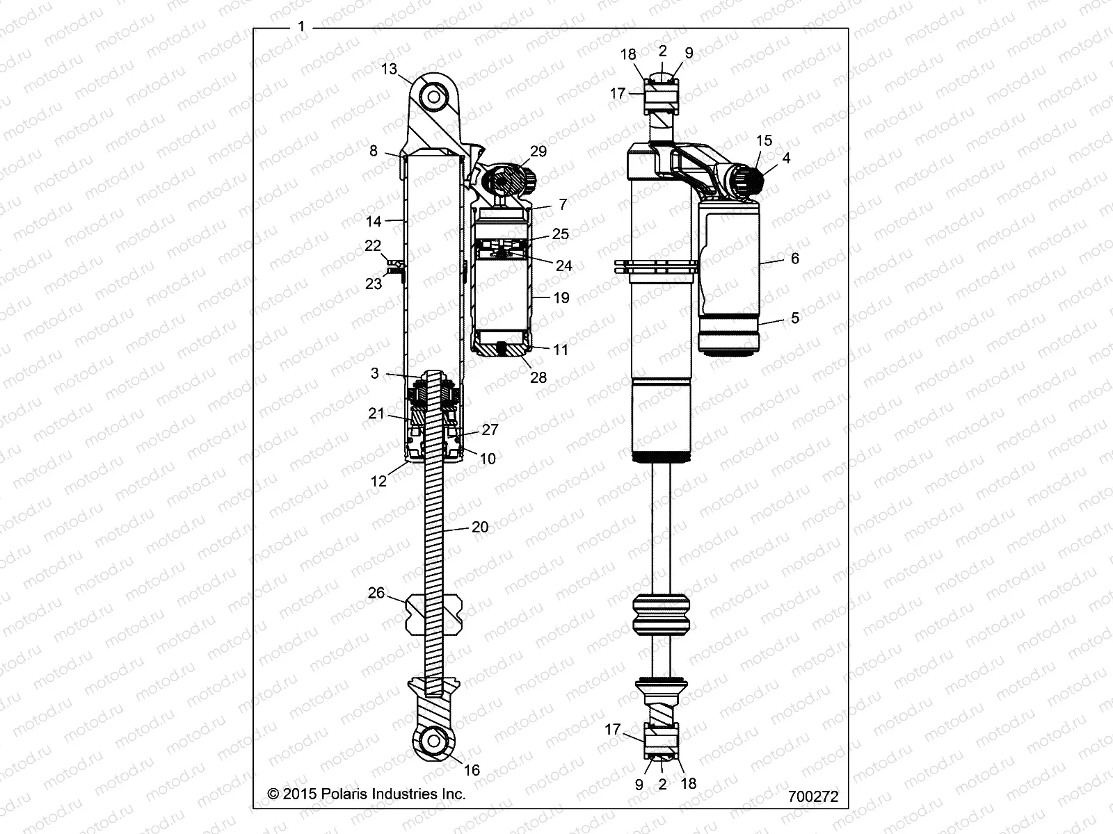 SUSPENSION | SUSPENSION, REAR SHOCK INTERNALS - Z16VBE99AK/AW/AB (700272)