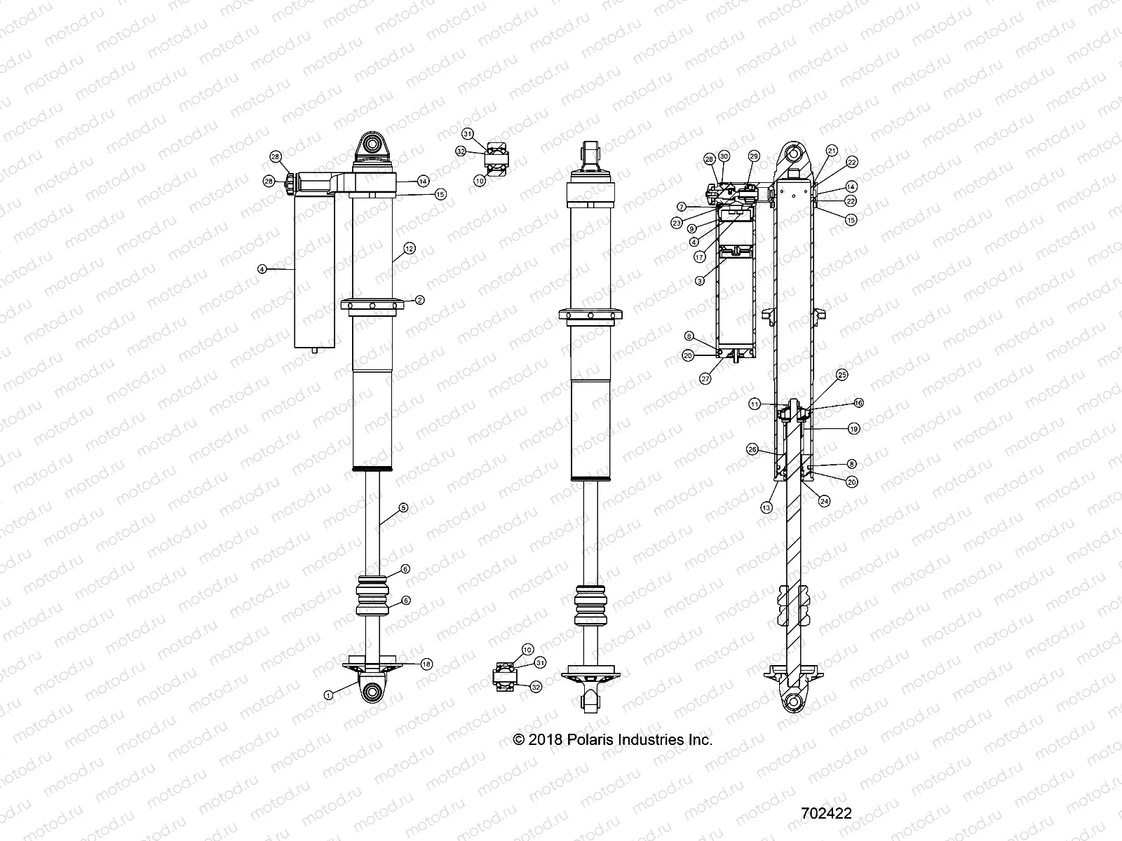 SUSPENSION | SUSPENSION, REAR SHOCK INTERNALS - Z18VDM99AL (702422)