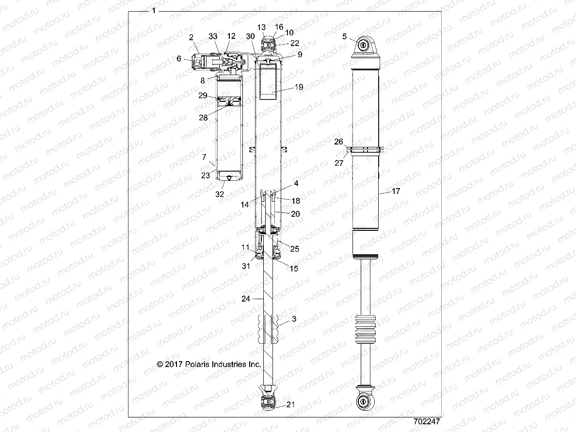 SUSPENSION | SUSPENSION, REAR SHOCK INTERNALS - Z18VFL92BK (702247)