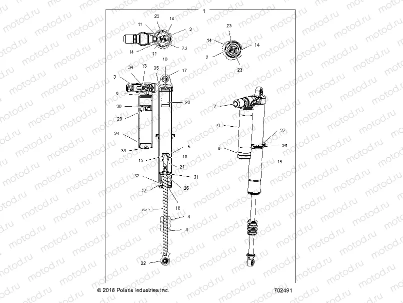 SUSPENSION | SUSPENSION, REAR SHOCK INTERNALS - Z19VFL92AG/BG (702941)