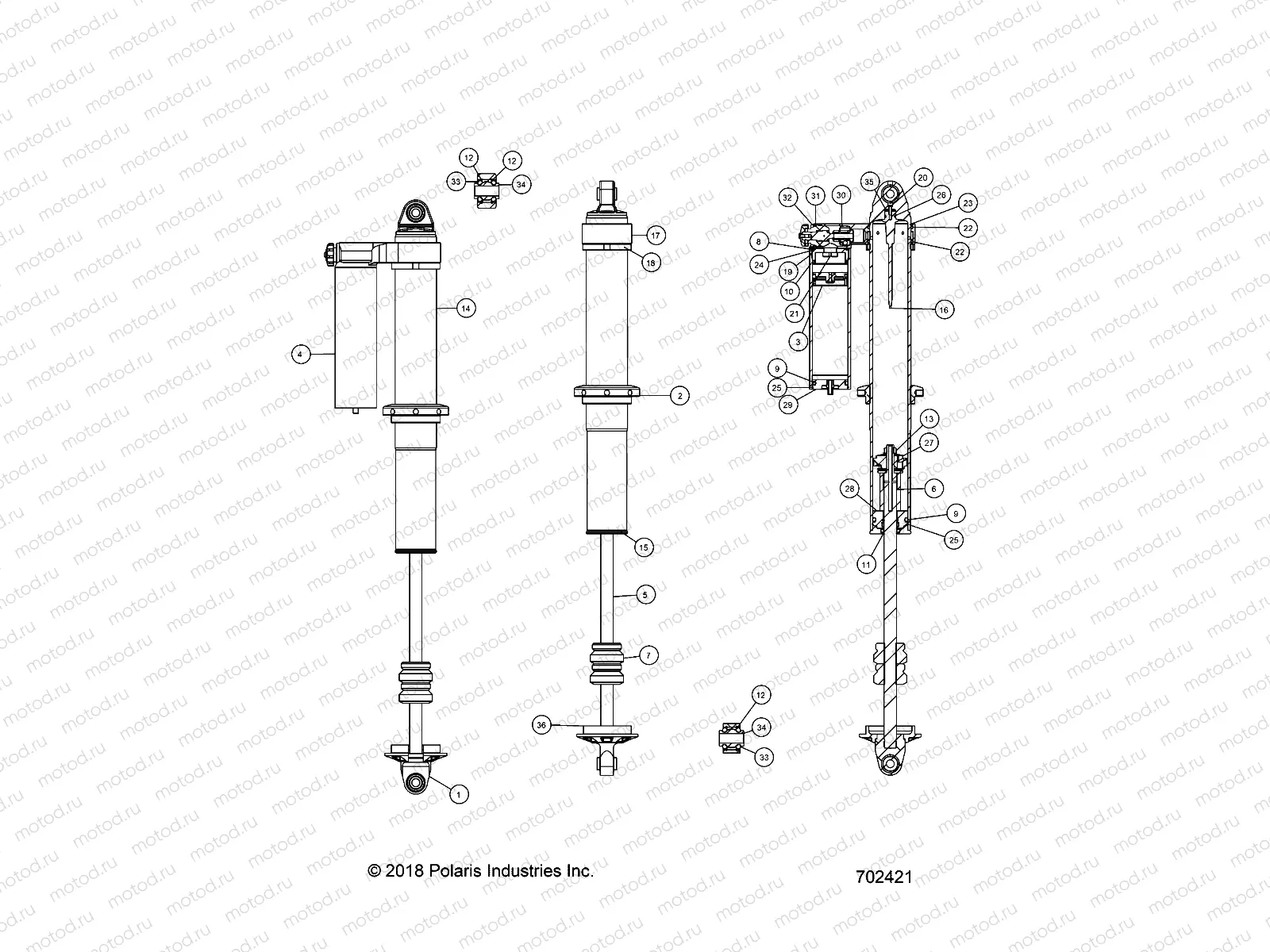 SUSPENSION | SUSPENSION, REAR SHOCK INTERNALS - Z21NAR99AN/BN (702421)